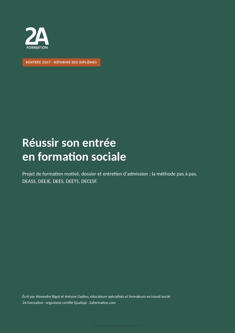 Couverture du guide Réussir son entrée en formation sociale