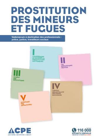 Couverture : Prostitution des mineurs et fugues : vadémécum à destination des professionnels