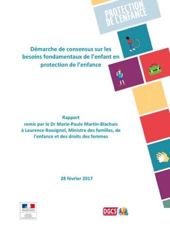 Couverture : Démarche de consensus sur les besoins fondamentaux de l'enfant en protection de l'enfance