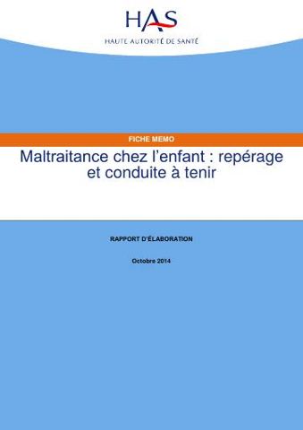 Couverture : Maltraitance chez l'enfant : repérage et conduite à tenir